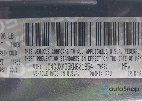 2019 Jeep Wrangler Sport из США, поврежденный, VIN 1C4GJXAG5KW601954